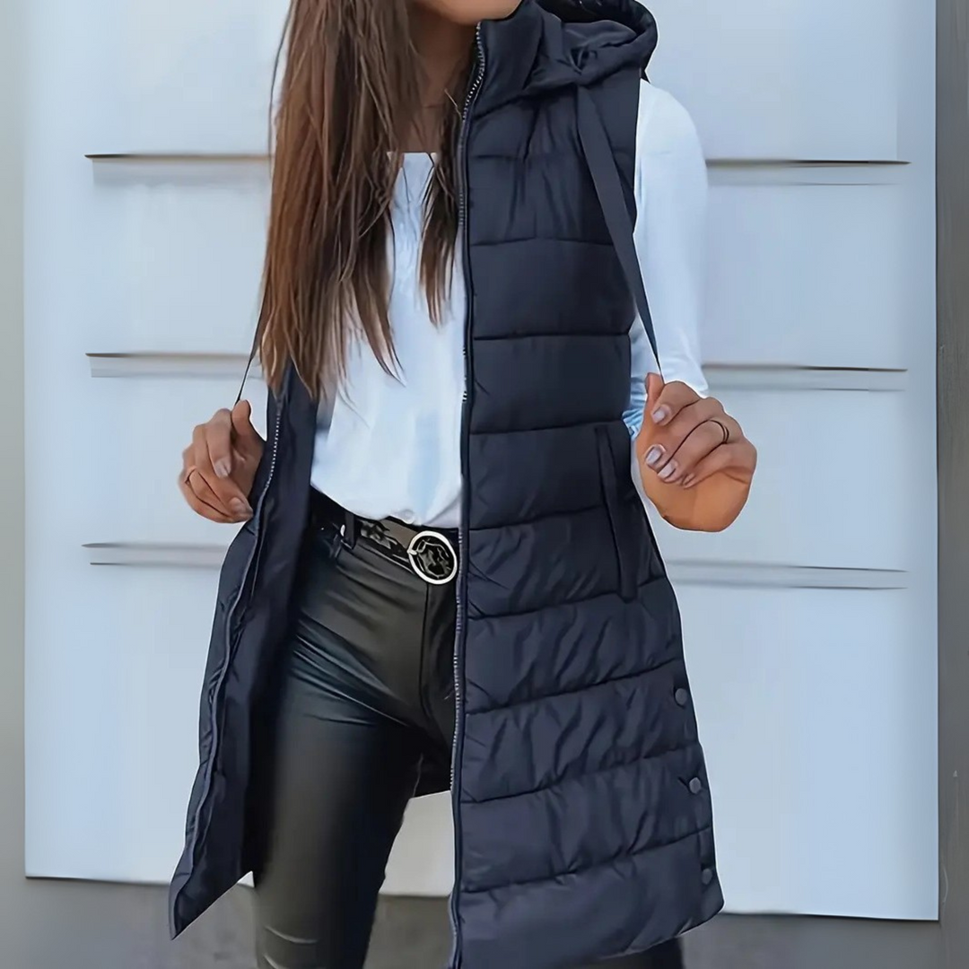 EIRLYS | CASUAL SLEEVELESS HOODED PUFFER VEST