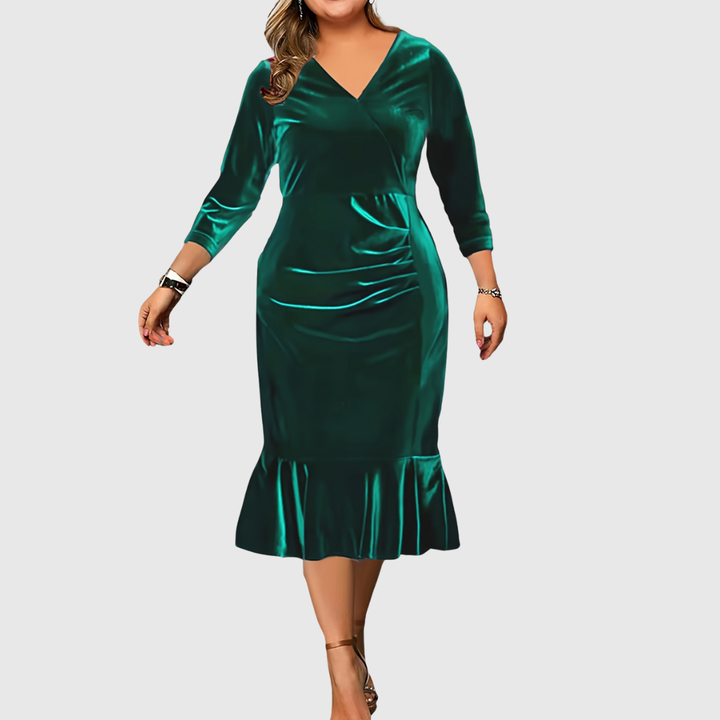 ZAAR™ -VELVET CHRISTMAS MIDI DRESS
