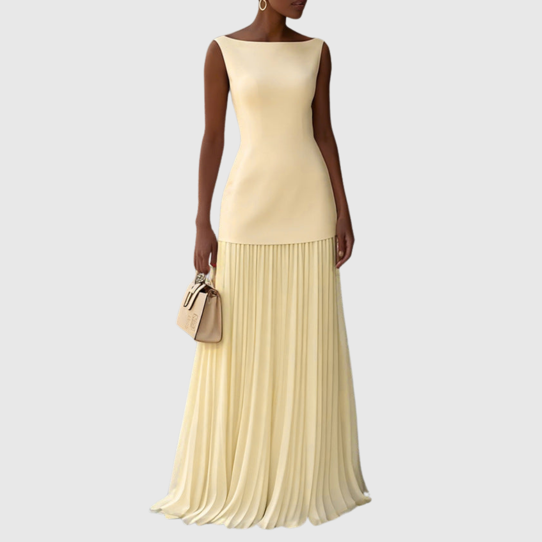 CORALIE | PLEATED MAXI DRESS