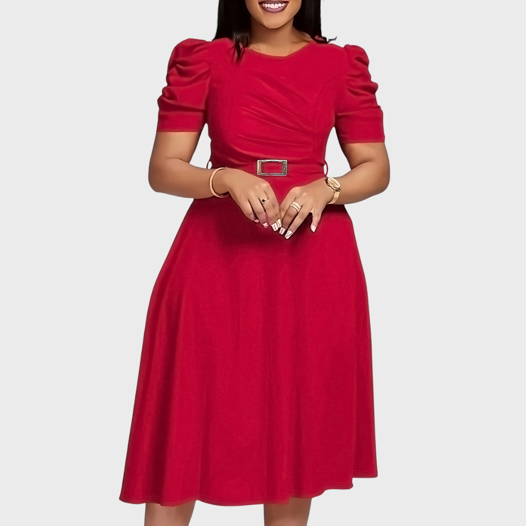 HARRIET BLOOM | SOFT-TOUCH RUCHED MIDI DRESS