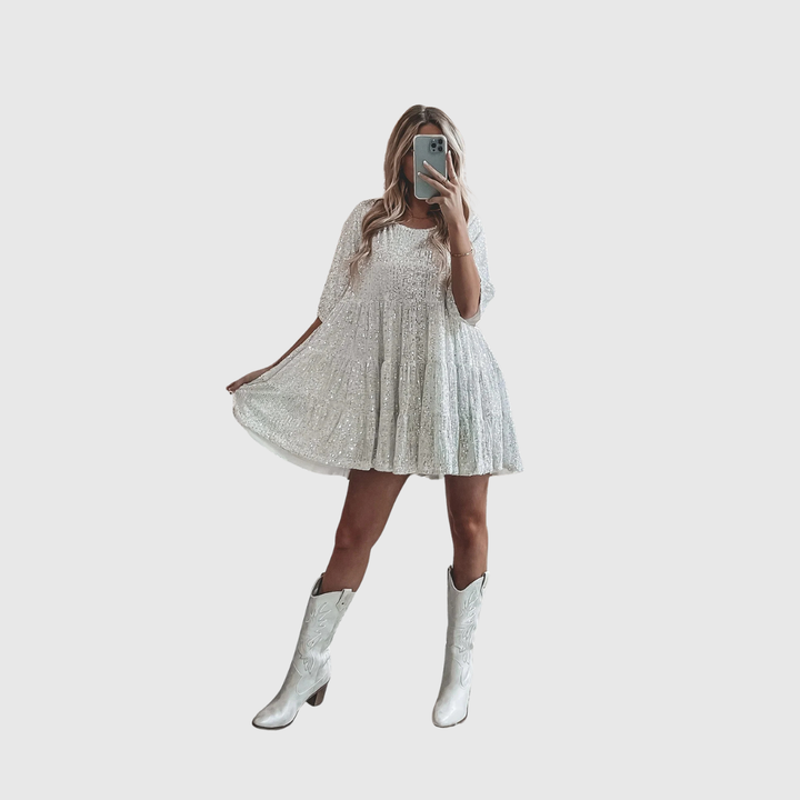 FIANNA | FLOWING SEQUIN MAXI DRESS