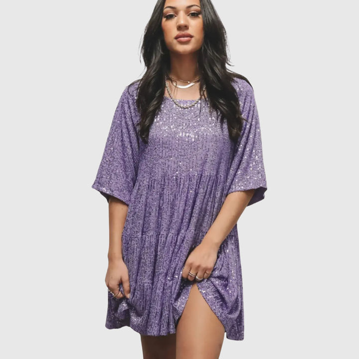 FIANNA | FLOWING SEQUIN MAXI DRESS