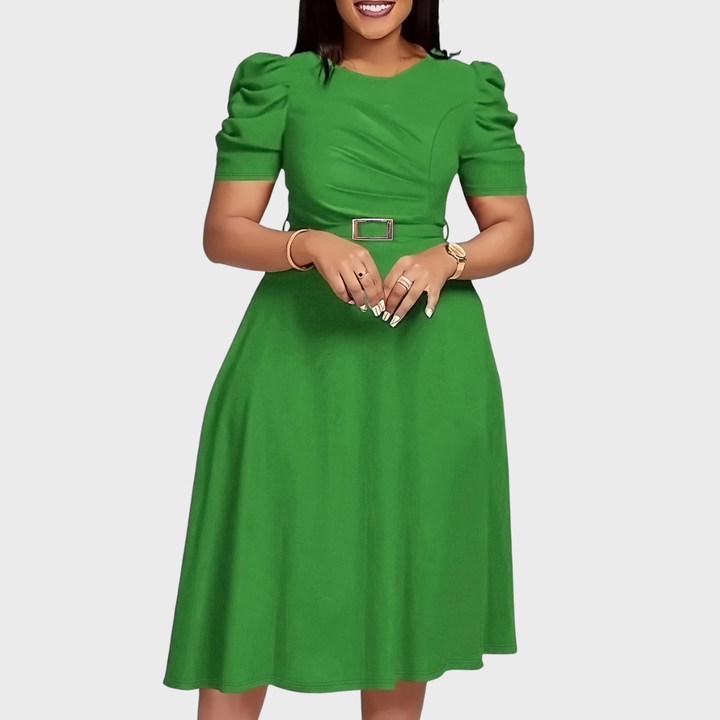 HARRIET BLOOM | SOFT-TOUCH RUCHED MIDI DRESS