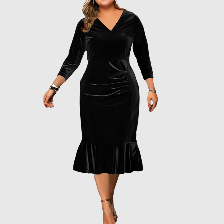 ZAAR™ -VELVET CHRISTMAS MIDI DRESS