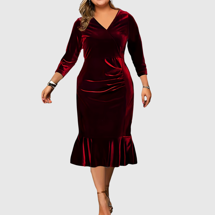 ZAAR™ -VELVET CHRISTMAS MIDI DRESS