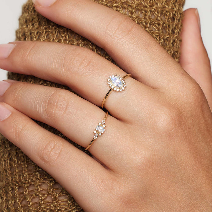 Lioravelle | Fioletowy Pierścionek Diamentowy 18k Złoto