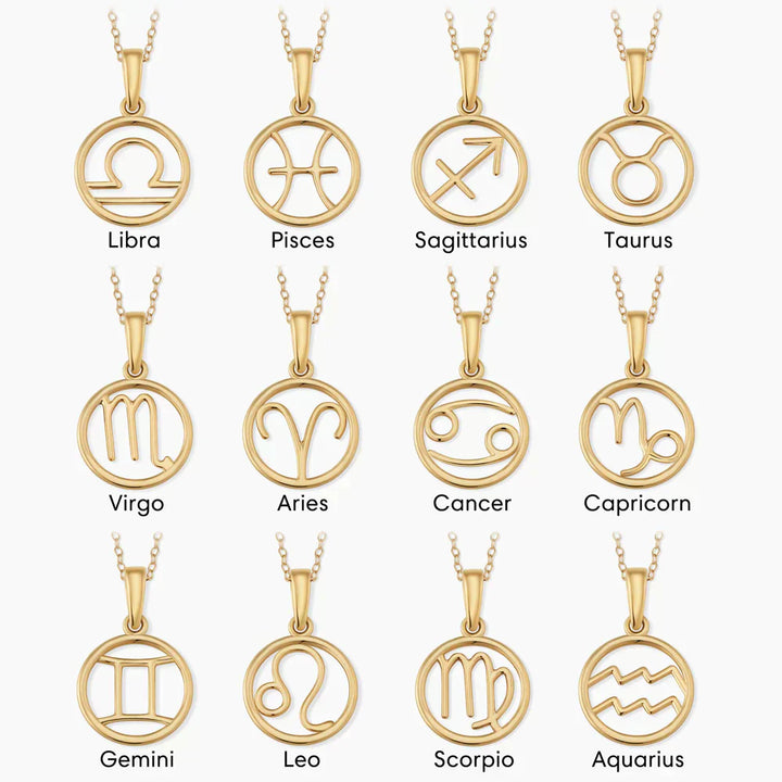 Rosalyette | Naszyjnik z Znakiem Zodiaku 18k Złoto