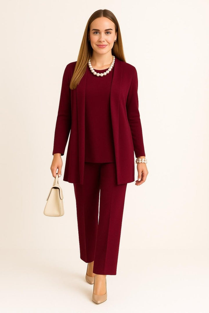 Olivia™ - Cardigan, Top & Trousers Set