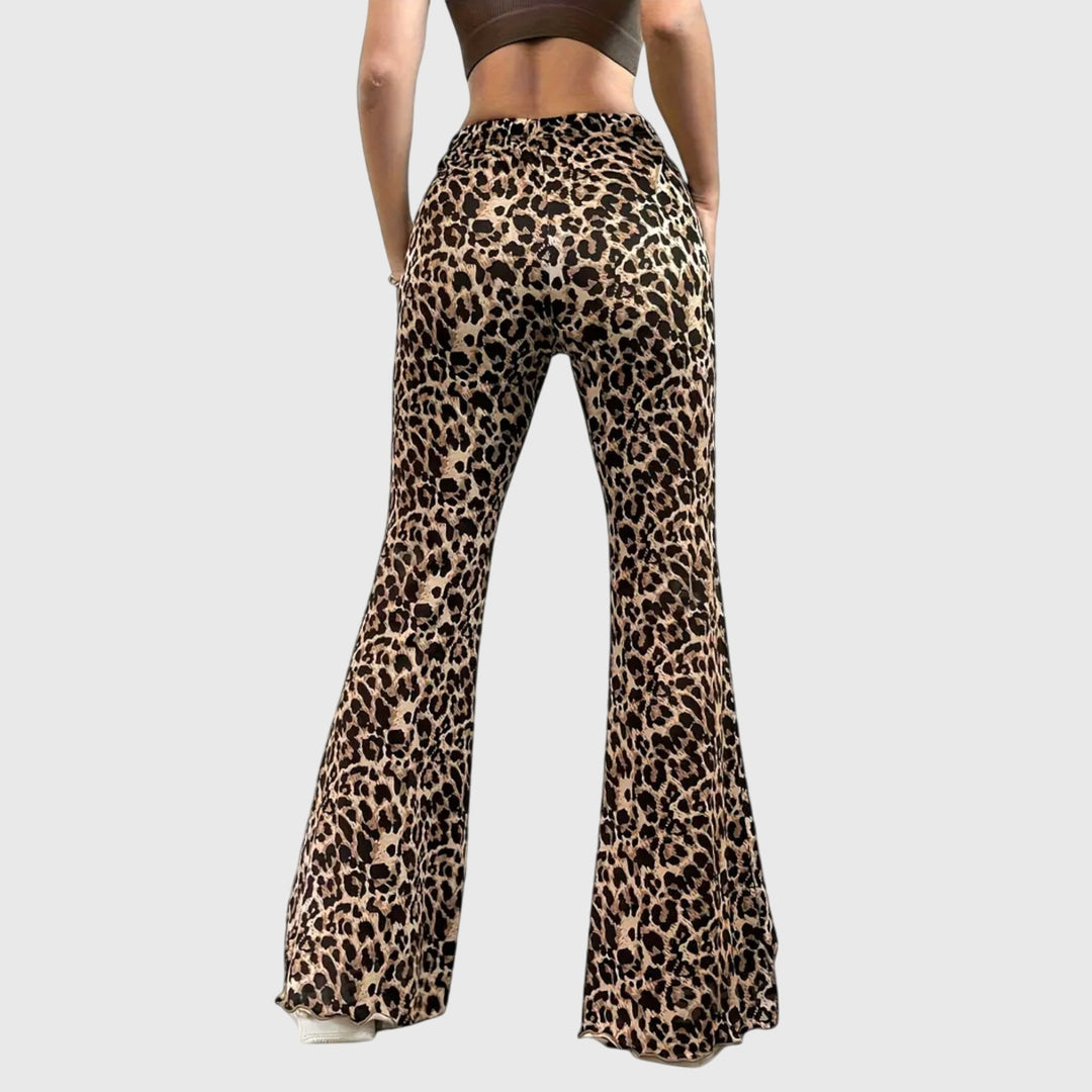 Leopardowe Spodnie Bootcut